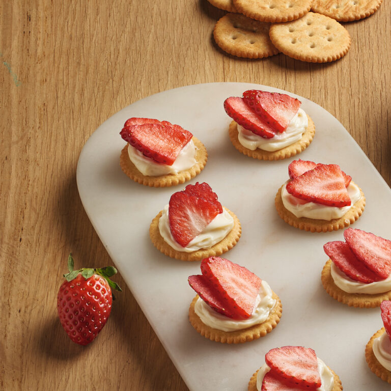 Creamy Strawberry Biscuit Tower